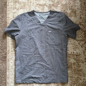 FIGS woman V-Neck Scrub Top in Gray